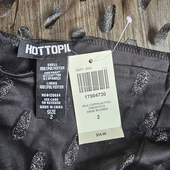 NWT Hot Topic Coffin Glitter Mesh Dress - Plus Size 2/2X - Picture 9 of 9